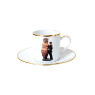 Bernardaud Jeff Koons Banality Series Set of 6 Assorted After Dinner Coffee Cups and Saucers