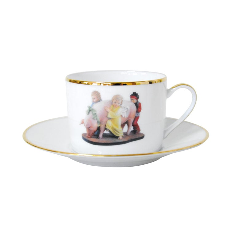 Bernardaud Jeff Koons Banality Series Set of 6 Assorted Tea Cups and Saucers