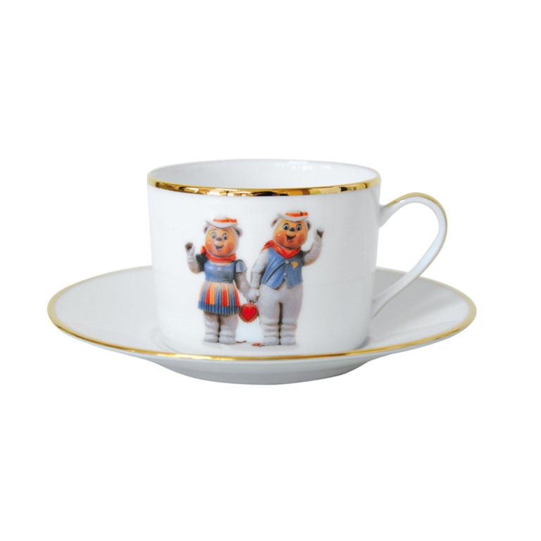 Bernardaud Jeff Koons Banality Series Set of 6 Assorted Tea Cups and Saucers