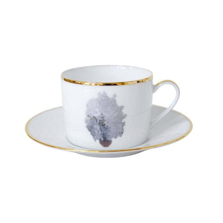 Bernardaud Jeff Koons Banality Series Set of 6 Assorted Tea Cups and Saucers