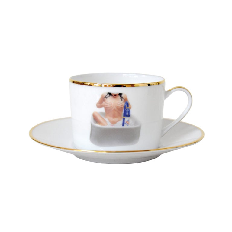 Bernardaud Jeff Koons Banality Series Set of 6 Assorted Tea Cups and Saucers