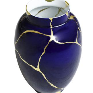 Bernardaud Kintsugi Large Vase Cobalt Blue Mood