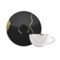 Bernardaud Kintsugi Coal Black Coffee Cup and Saucer