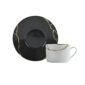 Bernardaud Kintsugi Coal Black Tea Cup and Saucer