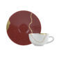 Bernardaud Kintsugi Emperor Red Coffee Cup and Saucer