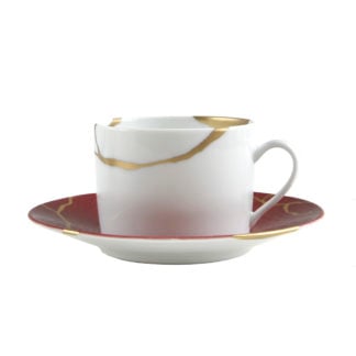 Bernardaud Kintsugi Emperor Red Tea Cup and Saucer Mood