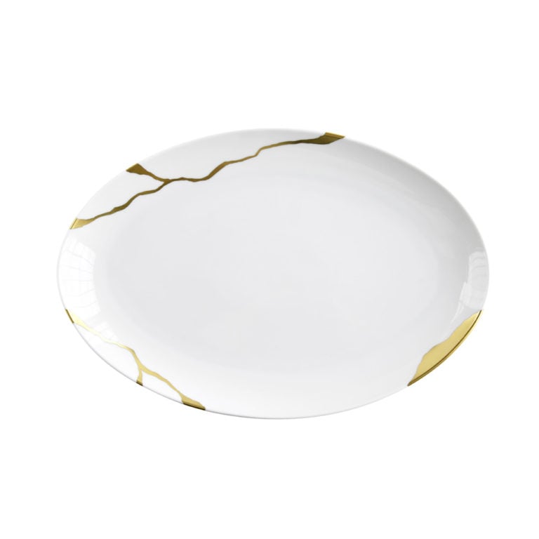 Bernardaud Kintsugi Oval Platter 13” Bernardaud Kintsugi Oval Platter 13”