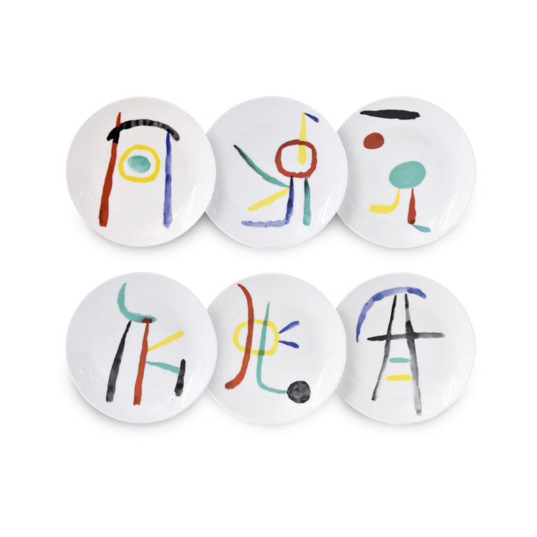 Bernardaud Joan Miró A Toute Epreuve Set of 6 Bread and Butter Plates