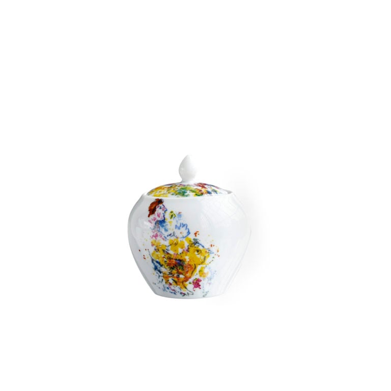Bernardaud Marc Chagall Les Bouquets de Fleurs Sugar Bowl