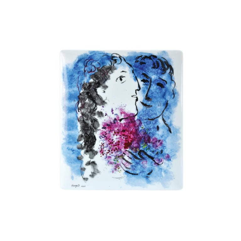 Bernardaud Marc Chagall Les Bouquets de Fleurs Rectangular Tray Small