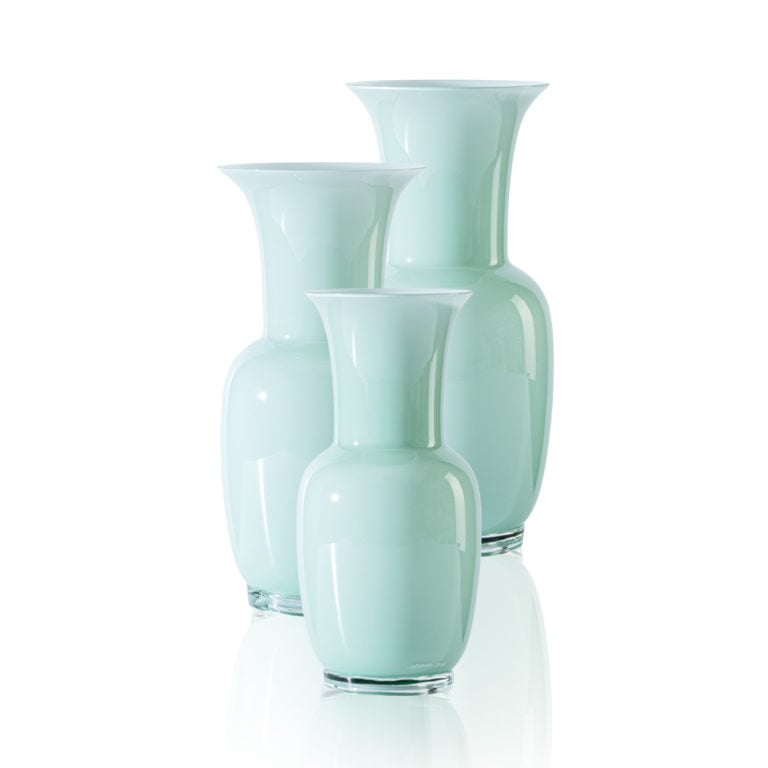 Venini Opalino Vases Rio Green Venini Opalino Vases Rio Green