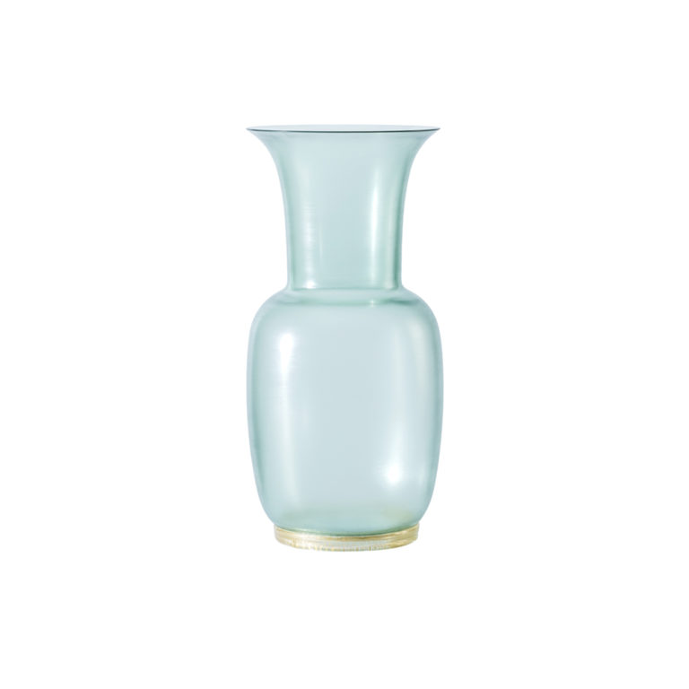 Venini Satin Vase Rio Green with Gold Leaf Large Venini Satin Vase Rio Green with Gold Leaf Large