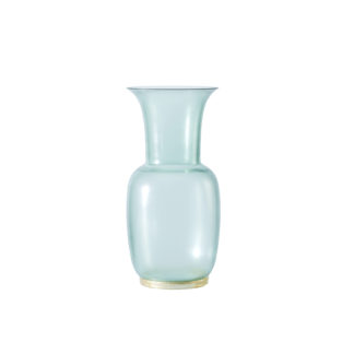 Venini Satin Vase Rio Green with Gold Leaf Medium
