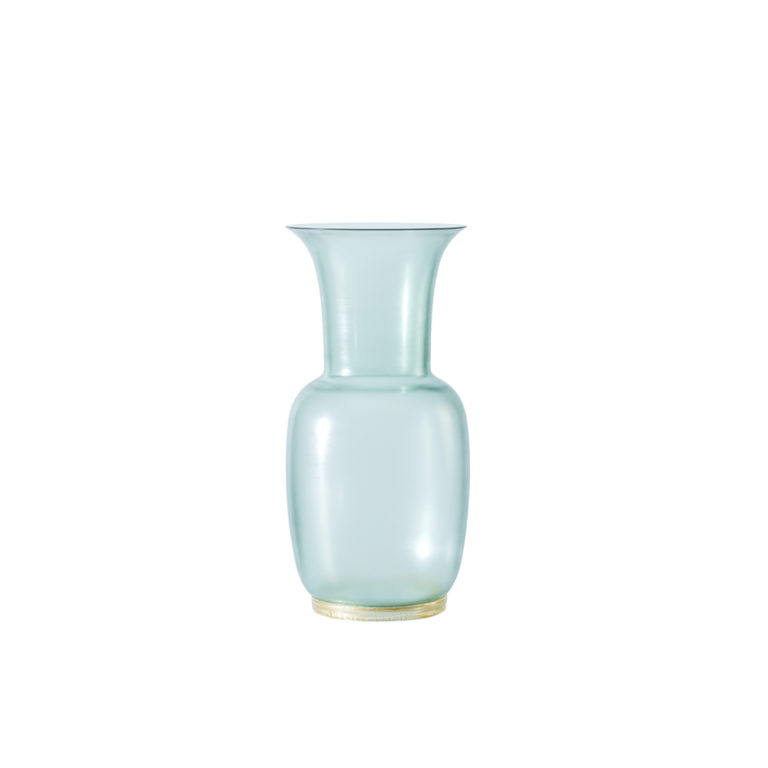 Venini Satin Vase Rio Green with Gold Leaf Small Venini Satin Vase Rio Green with Gold Leaf Small