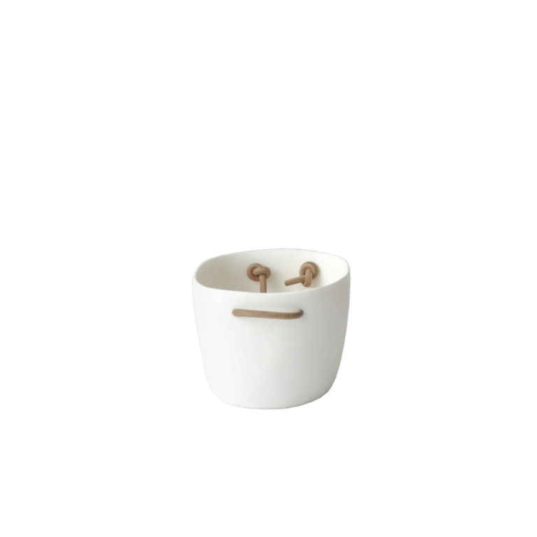 TF Design Barware Ice Bucket with Leather Handles White TF Design Barware Ice Bucket with Leather Handles White