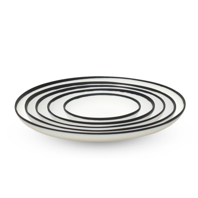 TF Design Modern Tableware Plates Black Rim TF Design Modern Tableware Plates Black Rim