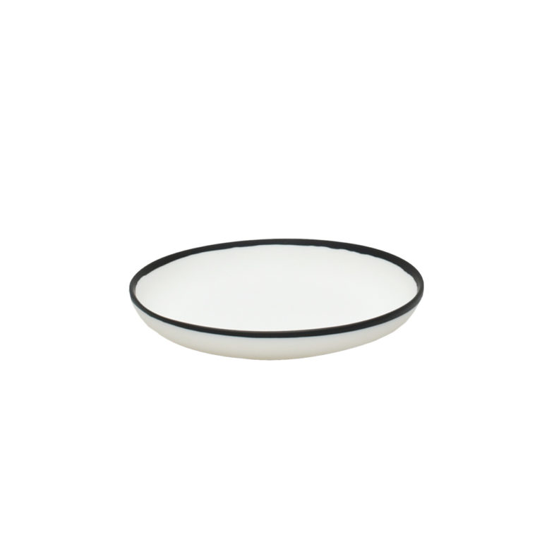TF Design Modern Tableware Salad Plate Black Rim TF Design Modern Tableware Salad Plate Black Rim