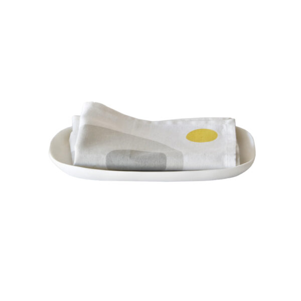 TF Design Round Bath Guest Towel Tray White