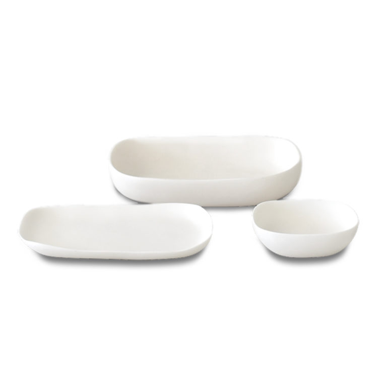 TF Design Square Dishes White TF Design Square Dishes White