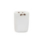 TF Design Water Bath Wastebasket with Leather Handles White