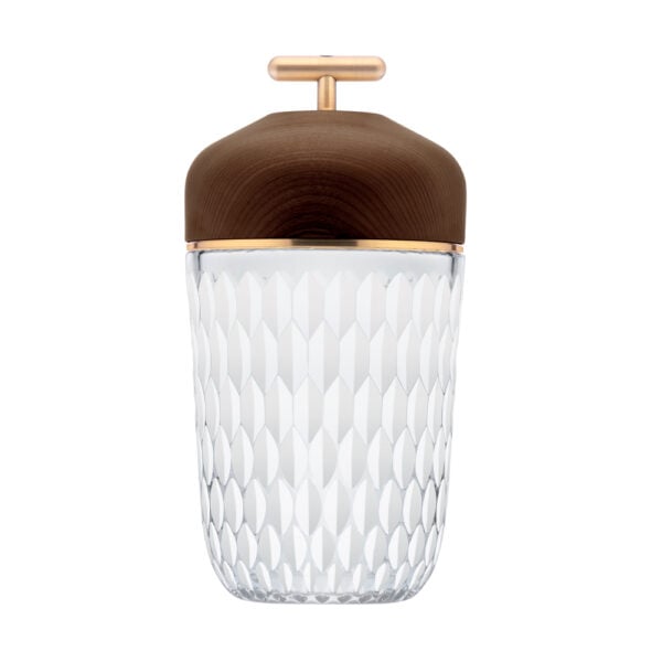 Saint-Louis Folia Portable Lamp Dark Wood Satin Crystal