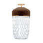 Saint-Louis Folia Portable Lamp Dark Wood Satin Crystal