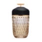 Saint-Louis Folia Portable Lamp Black Wood Amber Crystal