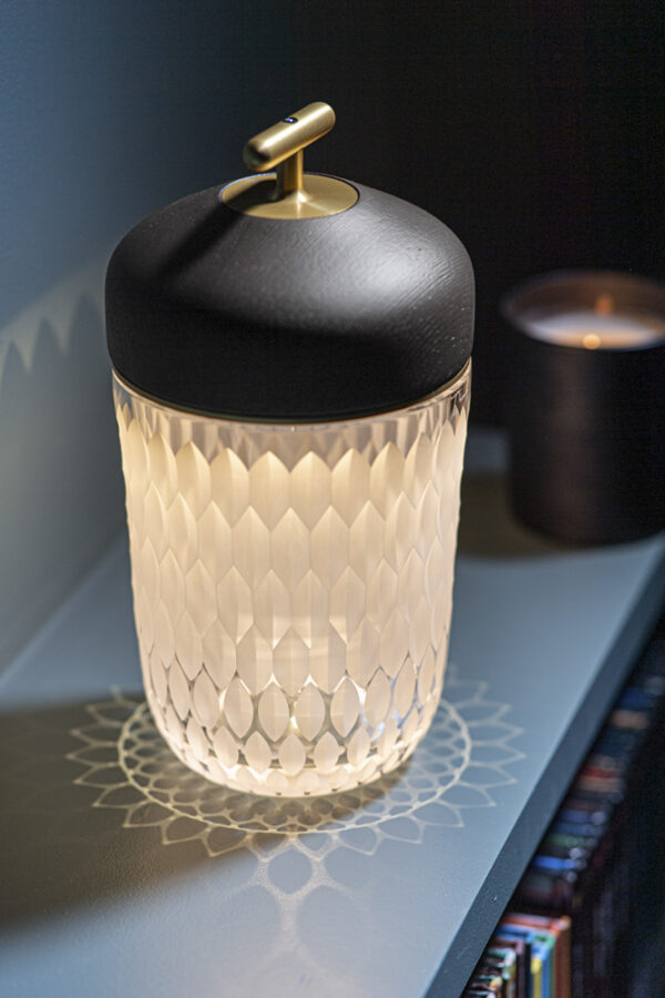 Saint-Louis Folia Portable Lamp Black Wood Satin Crystal | Kneen