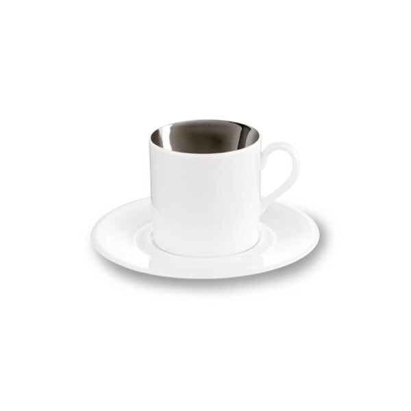 Dibbern Platinum Fever Cylindrical Espresso Cup and Saucer copy Dibbern Platinum Fever Cylindrical Espresso Cup and Saucer