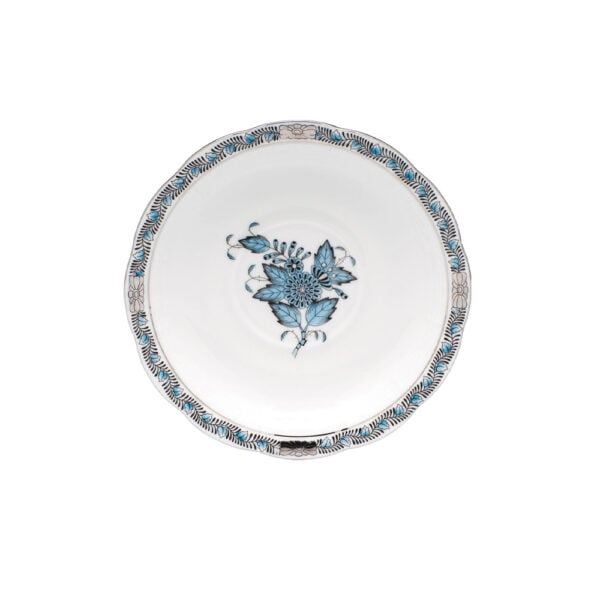 Herend Chinese Bouquet Turquoise Platinum Tea Cup and Saucer Herend Chinese Bouquet Turquoise Platinum Tea Cup and Saucer