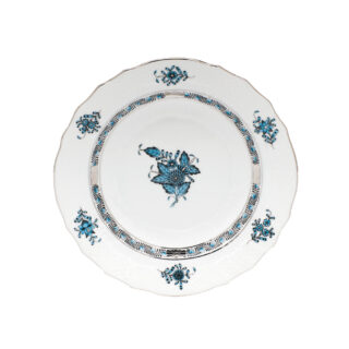 Herend Chinese Bouquet Turquoise Platinum Salad Plate