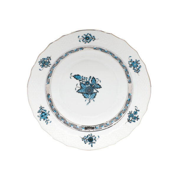 Herend Chinese Bouquet Turquoise Platinum Salad Plate