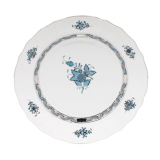 Herend Chinese Bouquet Turquoise Platinum Dinner Plate