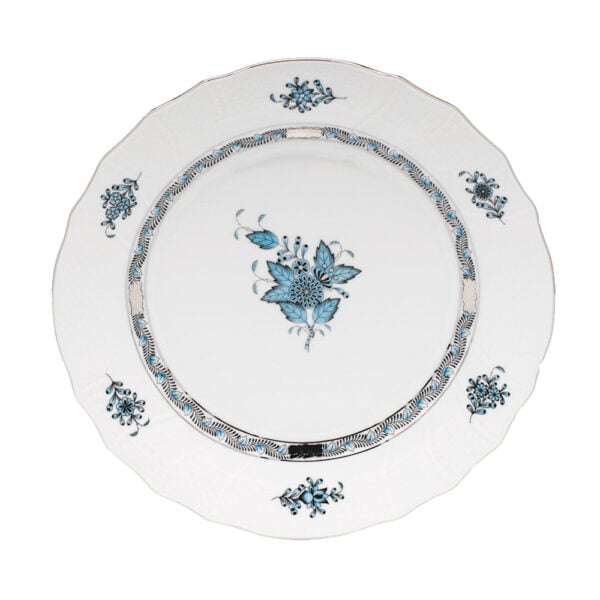 Herend Chinese Bouquet Turquoise Platinum Dinner Plate Herend Chinese Bouquet Turquoise Platinum Dinner Plate