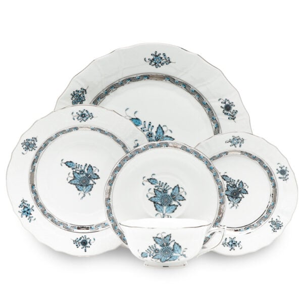 Herend Chinese Bouquet Turquoise Platinum Dinnerware Herend Chinese Bouquet Turquoise Platinum Dinnerware