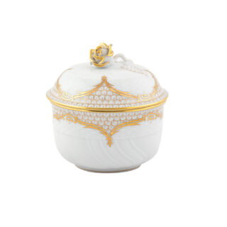 Herend Golden Elegance Covered Sugar with Rose