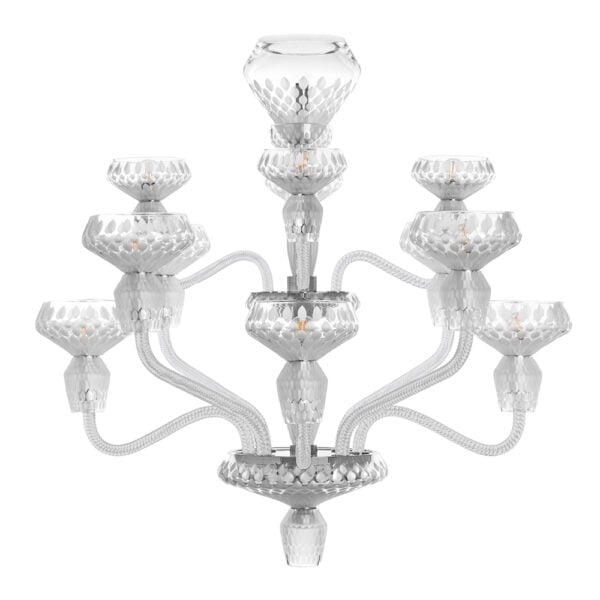 Saint-Louis Folia 12-Light Satin Crystal Chandelier Chrome Saint-Louis Folia 12-Light Satin Crystal Chandelier Chrome