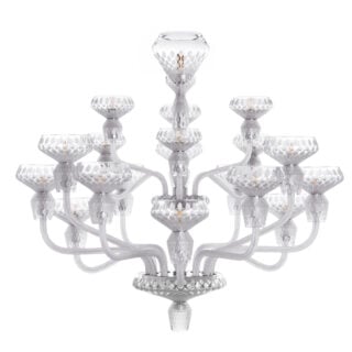 Saint-Louis Folia 18-Light Satin Crystal Chandelier Chrome