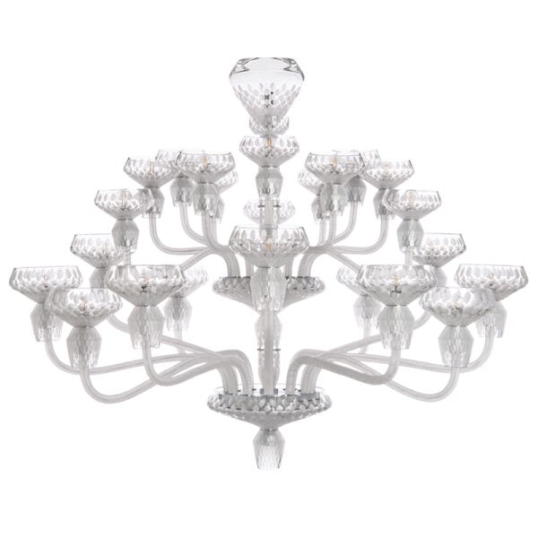Saint-Louis Folia 24-Light Satin Crystal Chandelier Chrome