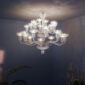 Saint-Louis Folia Satin Crystal Chandeliers with Chrome Finish