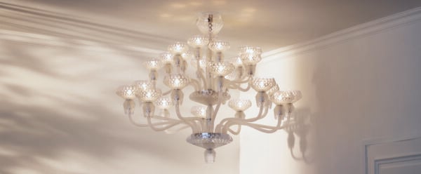 Saint-Louis Folia Satin Crystal Chandeliers with Chrome Finish Saint-Louis Folia Satin Crystal Chandeliers with Chrome Finish