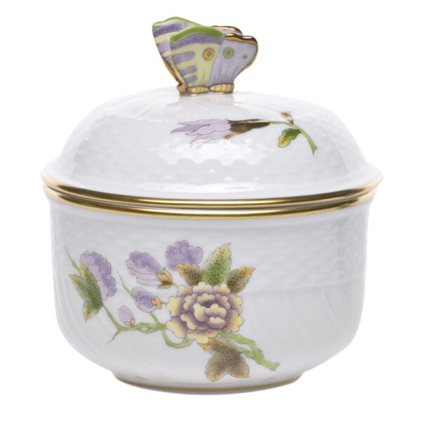 Herend Royal Garden Covered Sugar with Butterfly Herend Royal Garden Covered Sugar with Butterfly