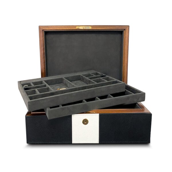 Giobagnara Platinum Bicolor Jewelry Box in Black and White Giobagnara Platinum Bicolor Jewelry Box in Black and White