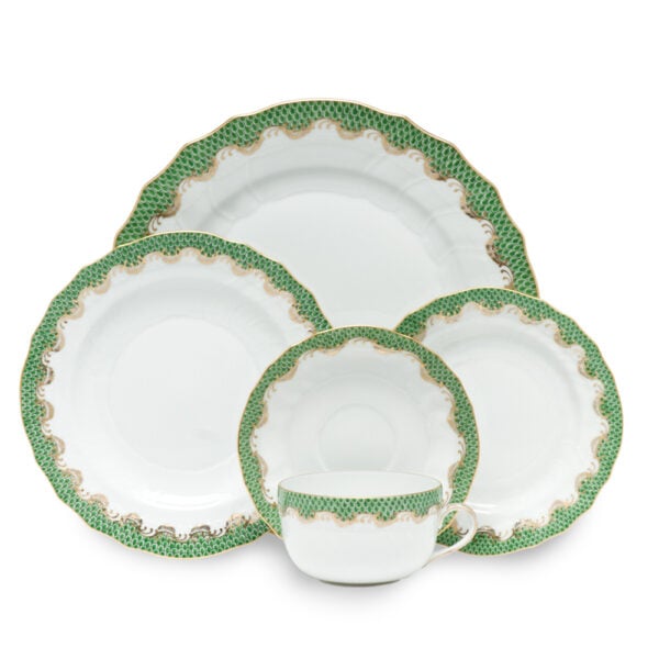 Herend Fish Scale Jade Dinnerware Herend Fish Scale Jade Dinnerware