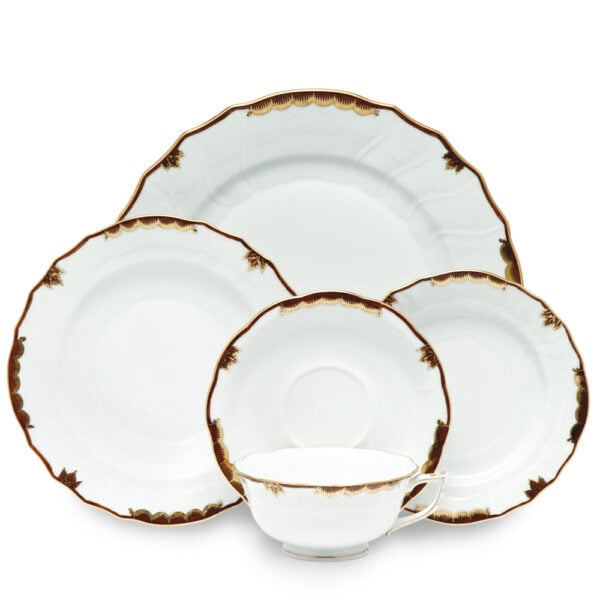 Herend Princess Victoria Brown Dinnerware Herend Princess Victoria Brown Dinnerware