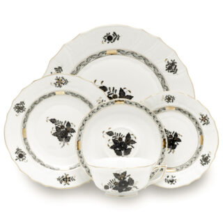 Herend Chinese Bouquet Black Dinnerware