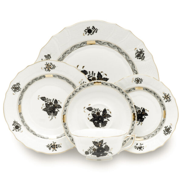 Herend Chinese Bouquet Black Dinnerware