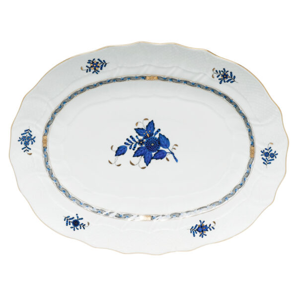 Herend Chinese Bouquet Black Sapphire Platter