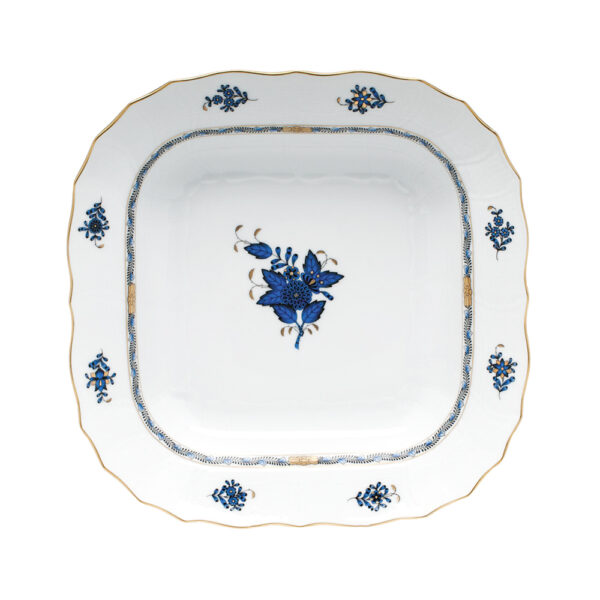 Herend Chinese Bouquet Black Sapphire Square Fruit Dish Herend Chinese Bouquet Black Sapphire Square Fruit Dish