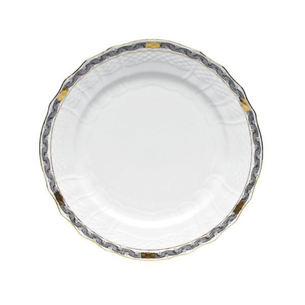 Herend Chinese Bouquet Garland Black Dessert Plate